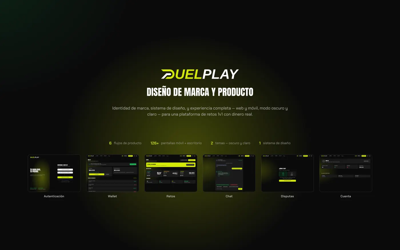Pantallas de la app de DuelPlay